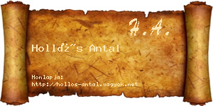 Hollós Antal névjegykártya